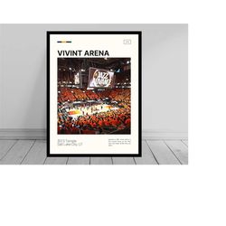vivint arena print | utah jazz poster | nba art | nba arena poster | digital oil painting | modern art | digital travel