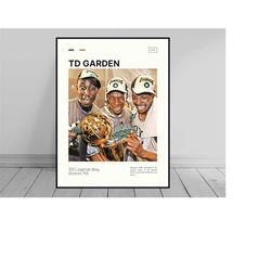 td garden print | boston celtics poster | celtics big 3 | nba arena poster | digital oil painting | modern art | digital