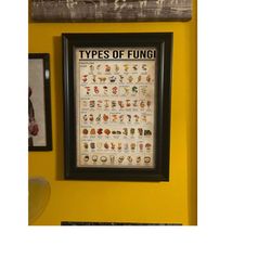types of fungi premium vertical poster vintage mushrooms kitchen print home decor gift for friend