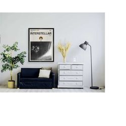 custom interstellar handmade printed art - modern movie inspired poster - midcentury retro film poster, space movie art,