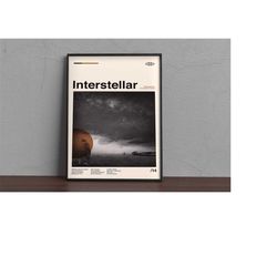 interstellar minimal print - modern movie poster - midcentury movie, retro film poster, movie art, christopher nolan, ma