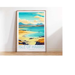isle of harris scotland travel poster, scotland travel wall art, isle of harris travel wall art, scotland travel print,