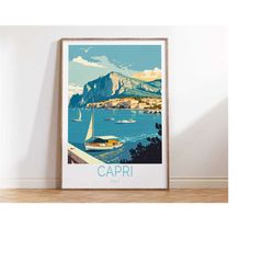 capri travel poster italy travel poster, capri island travel wall art, capri italy travel wall art, di capri italia
