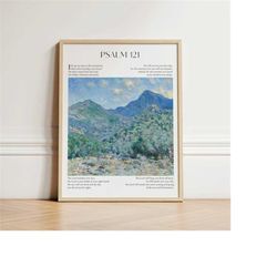 christian digital wall art, minimal religious home decor, modern faith poster, boho bible verse print, psalm mountains p