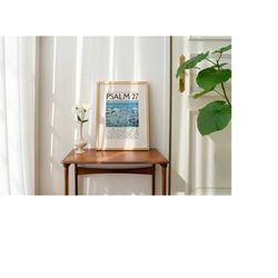 vintage psalm 27 christian poster - printable wall art, digital download - bible verse wall art, room decor aesthetic, c