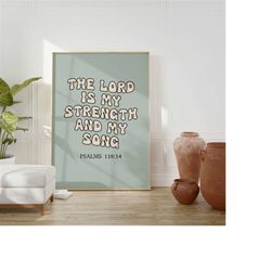 retro christian wall print psalms bible verse print christian poster digital download wall decor large printable art chr