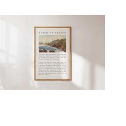 christian wall art, christian serenity prayer, landscape christian poster print, digital download, bible verse wall art,