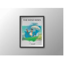 the wind rises - classic film poster - movie art print for vintage home decor