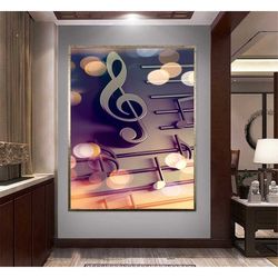 sheet music canvas wall art, left key ready