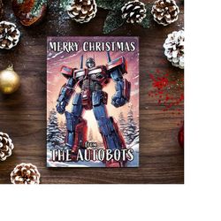 transformers christmas card  transformers gift  optimus prime christmas card  autobots  funny christmas card  christmas