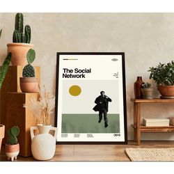 the social network poster, david fincher film, vintage