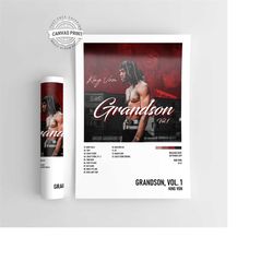 grandson, vol. 1-king von music album poster / high quality music cover print / a4 / a3 / a2 / a1