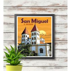 san miguel - el salvador travel poster -