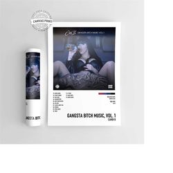 gangsta bitch music, vol. 1-cardi b music album poster / high quality music cover print / a4 / a3 / a2 / a1