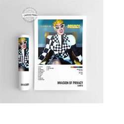 invasion of privacy-cardi b music album poster / high quality music cover print / a4 / a3 / a2 / a1
