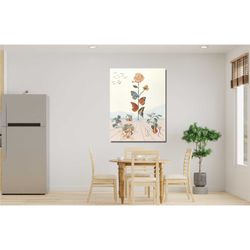 salvador dali butterfly rose vintage poster canvas wall