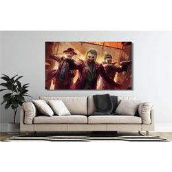 joker gangster print poster, jokers painting print, jokers