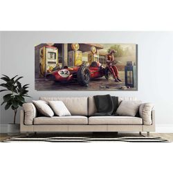 ferrari racing car poster, vintage ferrari racing car