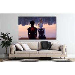 miles morales poster print, gwen stacy poster print,