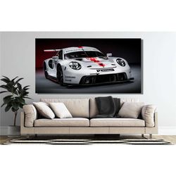 porsche poster print , porsche 911 sport white