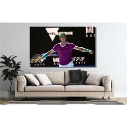 tennis legends nadal canvas poster print wall art