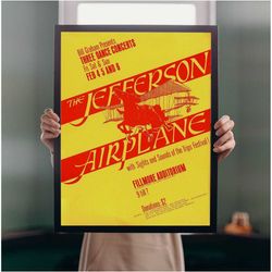 jefferson airplane 1966 band poster print a5-a2 cult