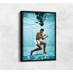 muhammad ali underwater poster boxing hand made posters