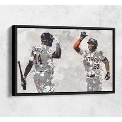 Jose Altuve Yordan Alvarez Poster, Houston Astros, Canvas