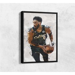 jayson tatum poster, boston celtics - canvas print,