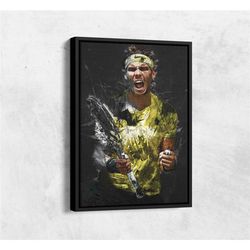 rafael nadal painting tennis player hand made poster