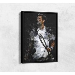 novak djokovic painting tennis player hand made poster
