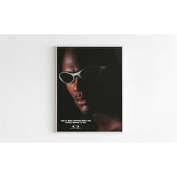 oakley michael jordan advertising poster, 90's style print,