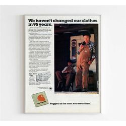 carhartt advertising poster, 80s style usa work wear