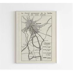 le mans 24h circuit map poster, sport car