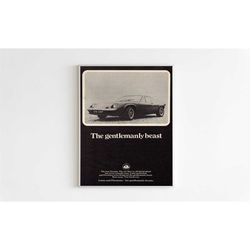 lotus advertising poster, sport car 70s style print,