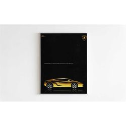 lamborghini advertising poster, sport car 00s style print,