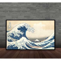 the great wave off kanagawa 1831 hokusai poster,