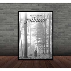 taylor swift folklore album poster, wall art, room