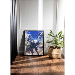 anime manga print, minimalist anime poster, jujutsu canvas