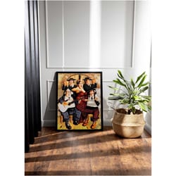 musical canvas wall decor, music art, curvy poster