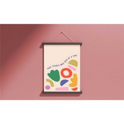 minimalist motivation quote wall art, retro quote poster,