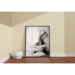 black and white giraffe poster / cute giraffe