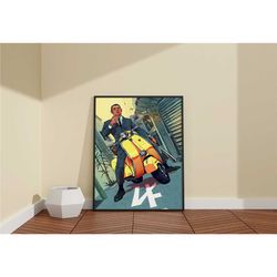 gangster wall art / motorcycle shooter poster /