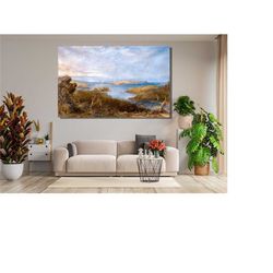 Landscape Canvas Wall Art,Landscape Wall Decor,Pine Tree and Lake Landscape Wall Art,Modern Wall Art,Housewarming Gifts,