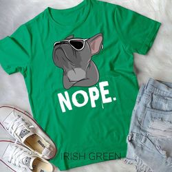 nope lazy frenchie t-shirt: unisex dog lover tee for french bulldog enthusiasts