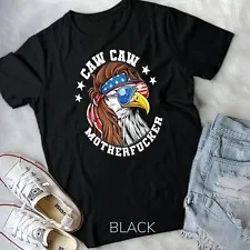 caw caw motherf*cker - eagle mullet 4th of july patriotic unisex t-shirt