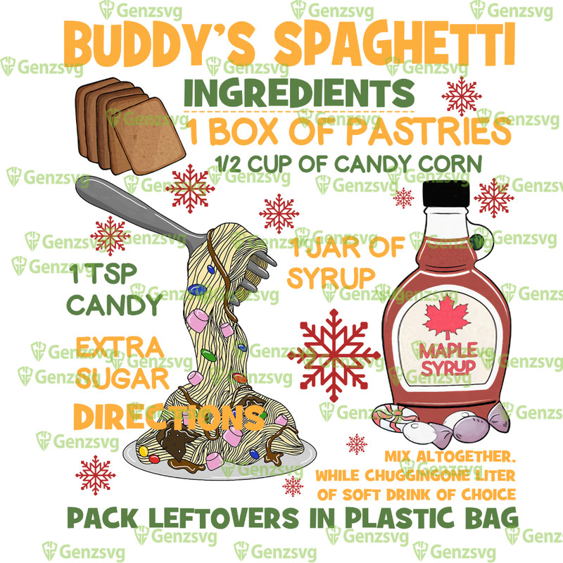 Funny Buddy's Spaghetti Elf Christmas Tshirt, The Elf Buddy Movie Christmas Tshirt, Christmas ELF Quote Tshirt.png