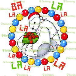 christmas lights baymax santa claus fa la la la tshirt, baymax christmas tshirt, baymax xmas tshirt