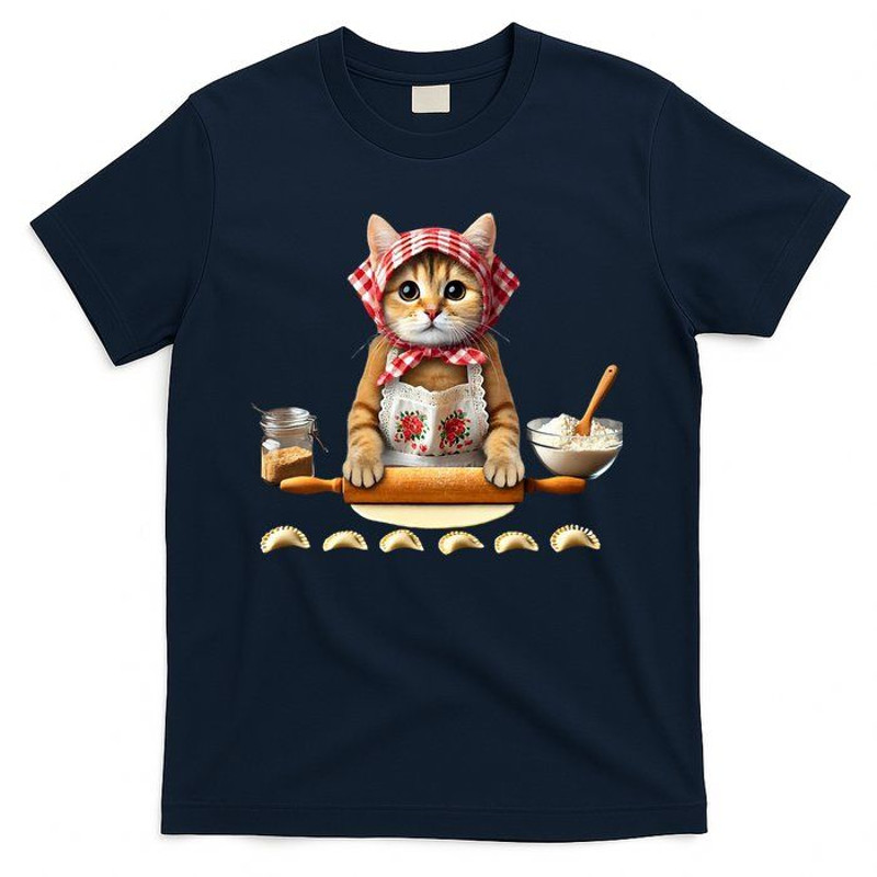 Babushka Cat Pierogi Maker Shirt Funny Polish Cat Tee 4