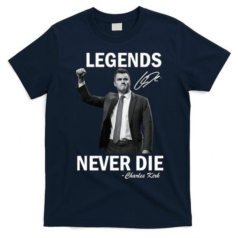 Charlie Kirk Shirt Legends Never Die Signature American Patriot Shirt Memorial Tribute Shirt Fait